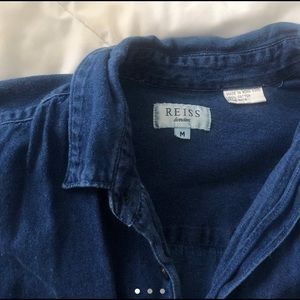 Blue denim short sleeve buttondown